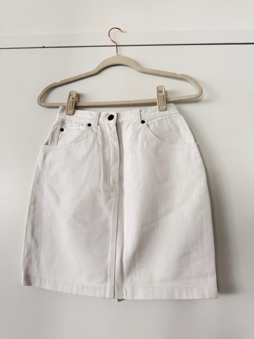 White Denim Mini Skirt